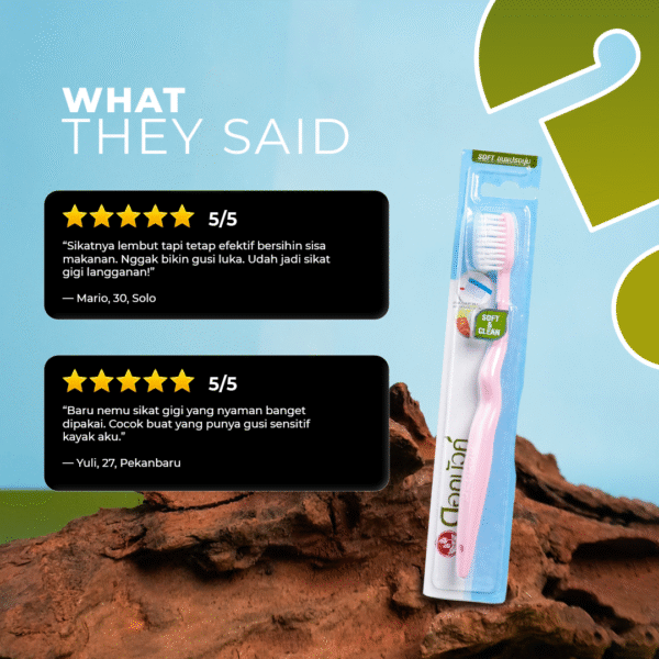 Dok Bua Ku Sikat Gigi Lembut Soft & Clean | Pembersih Gigi & Gusi Dewasa Toothbrush - Image 3