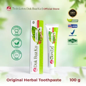 Twin Lotus Dok Bua Ku Herbal Toothpaste Original 30g 100g | Pasta Gigi Herbal Sariawan, Gusi Bengkak, Pemutih Gigi & Penghilang Bau mulut